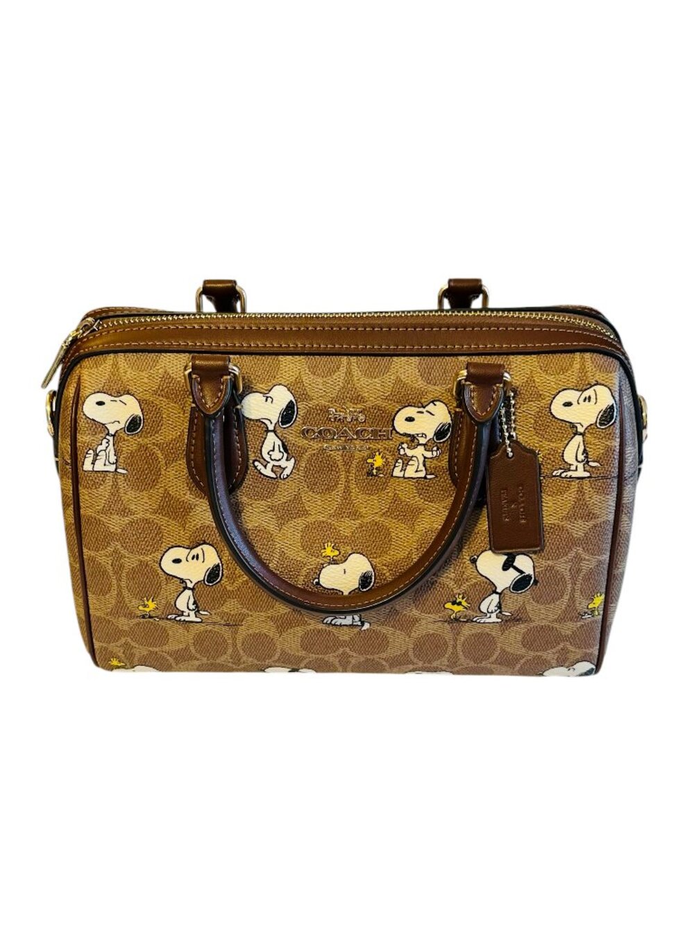 Coach X Peanuts Rowan Satchel with Snoopy Print in Signature Canvas